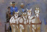 Robert Stack - Horse Four in hand white gray ponys.jpg (93672 bytes)